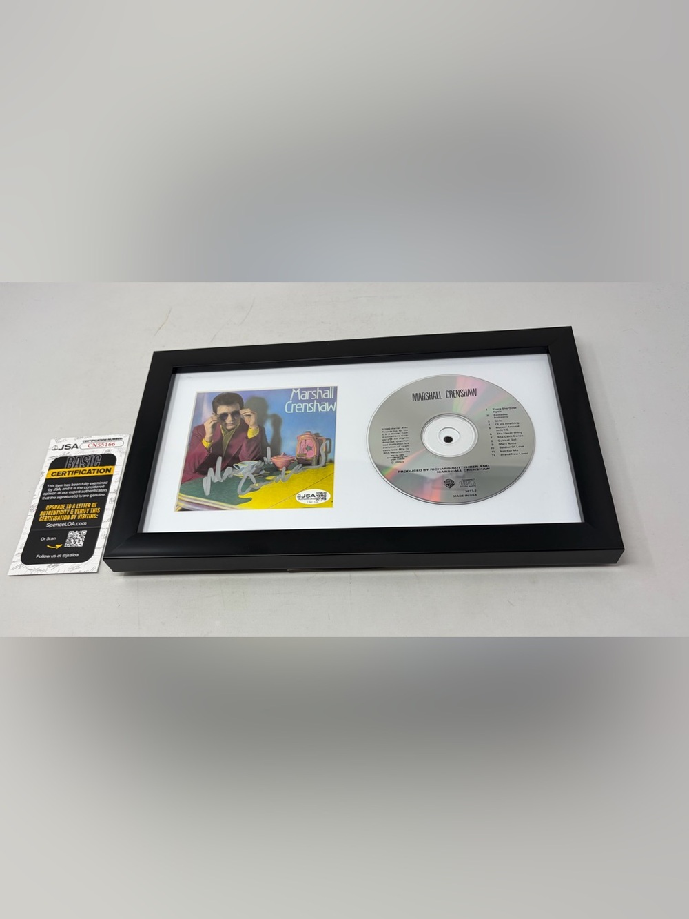 Marshall Crenshaw signed Self Titled CD Cover Framed JSA‎ COA